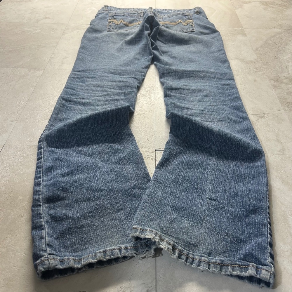 rue21 Bootcut Jeans Blue Women Size 7/8 Medium Wash Embroidered Y2K Denim